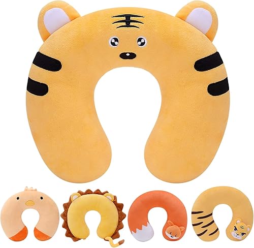 Miniatura 93 de H HOMEWINS Travel Pillow for Kids,Cute Animal Neck Pillow for Boys Girls,Soft Neck Head Chin Support Pillow,Travel Accessories for Airplane, Car