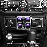 Vista 1 de Jimen Compatible con Jeep Wrangler JL JLU 2018-2023 y Jeep Gladiator JT 2020-2023, 4 piezas de cubierta de interruptor de botón de ventana