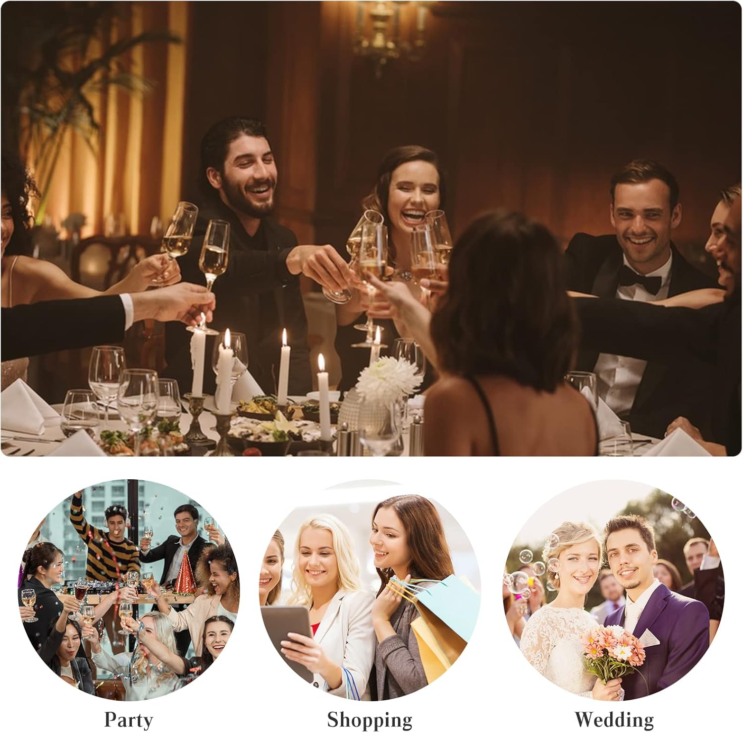 Women's Round Ball Crystal Clutch Purse Rhinestones Evening Handbag Sparkly Sequin Glitter Shoulder Bag Bridal Wedding Purse Crossbody Bag for Wedding Banquet Prom Cocktail Party Gold - Image 6