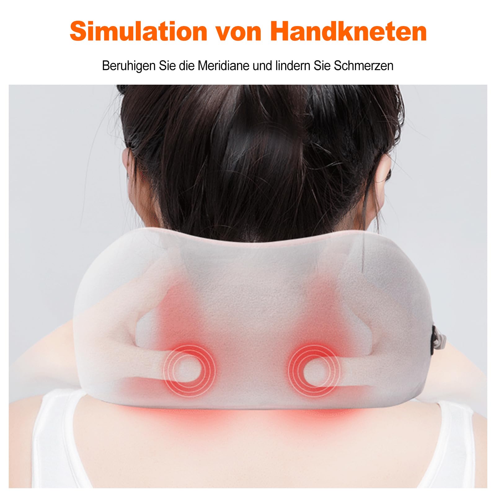 Ergocar Massagekissen Nackenmassagegerät Massagegerät für Cervical Muskelschmerzen lindern U-förmiges Massagekissen Für Spannungsabbau Für Heimauto und Büro (Braun)