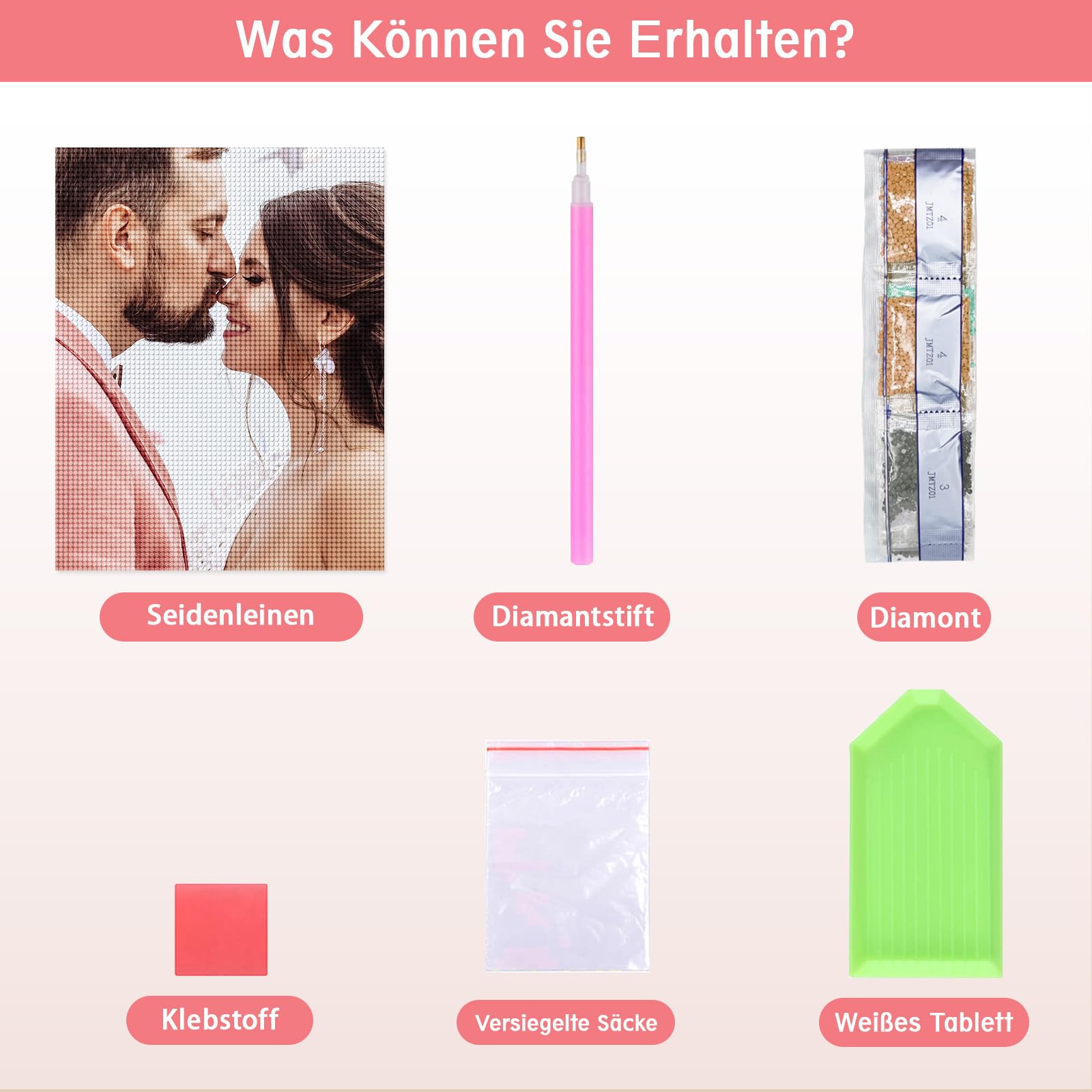 DPDP Diamond Painting Eigenes Foto – 5D DIY Diamant Painting Personalisiert, Custom Full Diamond Painting Bilder, Benutzerdefinierte Geschenke Design Home Decor 60x100cm