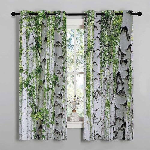 Miniatura 3 de Cortinas para Sala Elegantes Modernas - Bloqueador de ruido de pared de bosque, cortinas para Ventanas de Cuarto 55 pulgadas de ancho por 55
