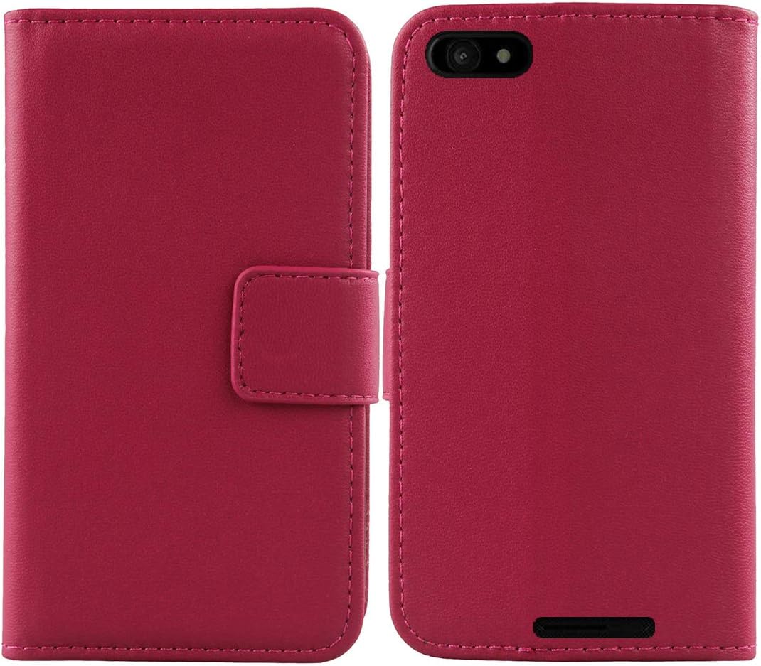 Lankashi Premium Genuine Real Flip Folder Folio Leather Case For ROKiT IO LIGHT 5" Book Wallet Business Phone Protection Protector Cover Skin Pouch Etui (Rose)