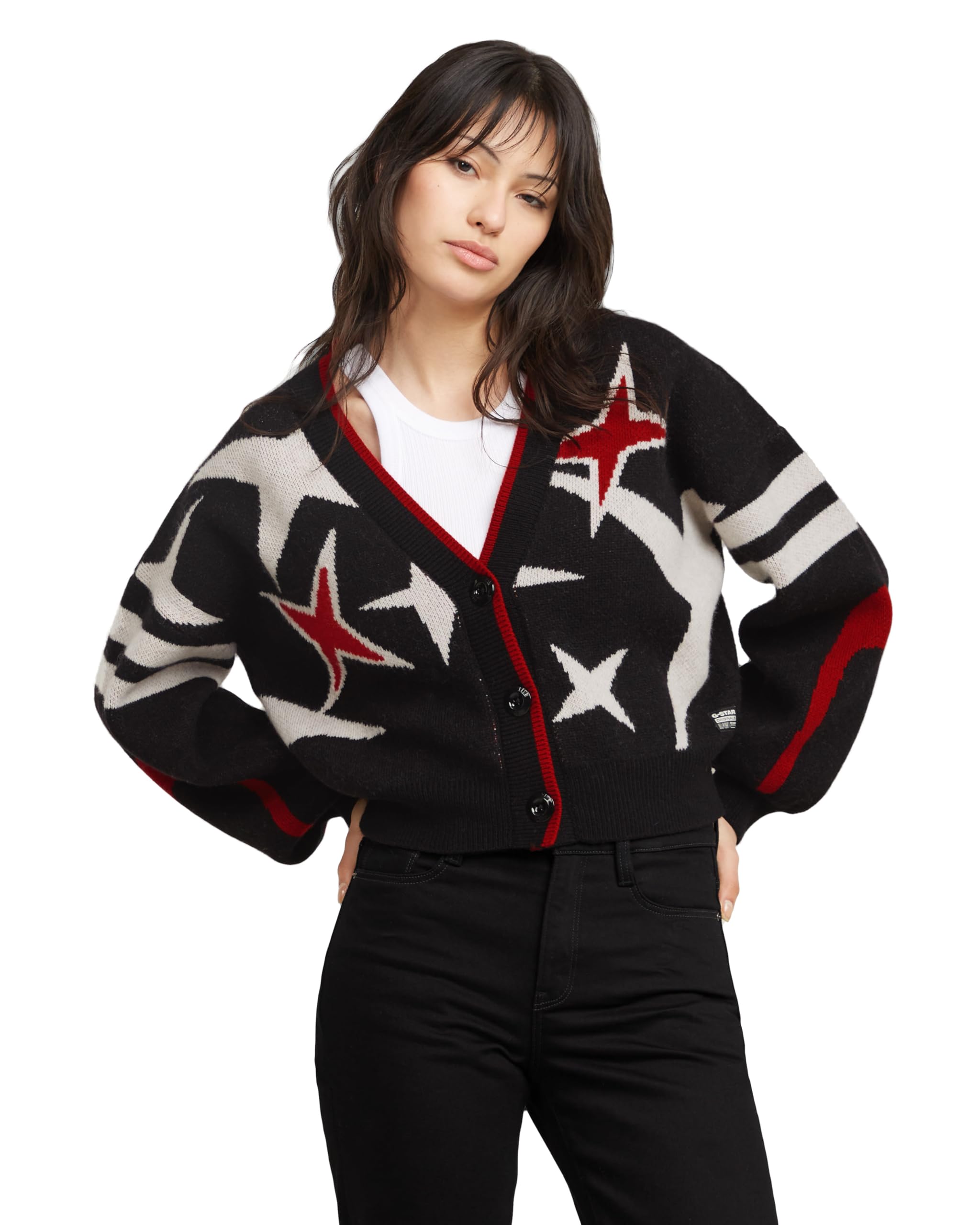 G-STAR Para Mujer Cárdigan Holiday Loose Knitted, Negro (dk black D25730-D939-6484), XL