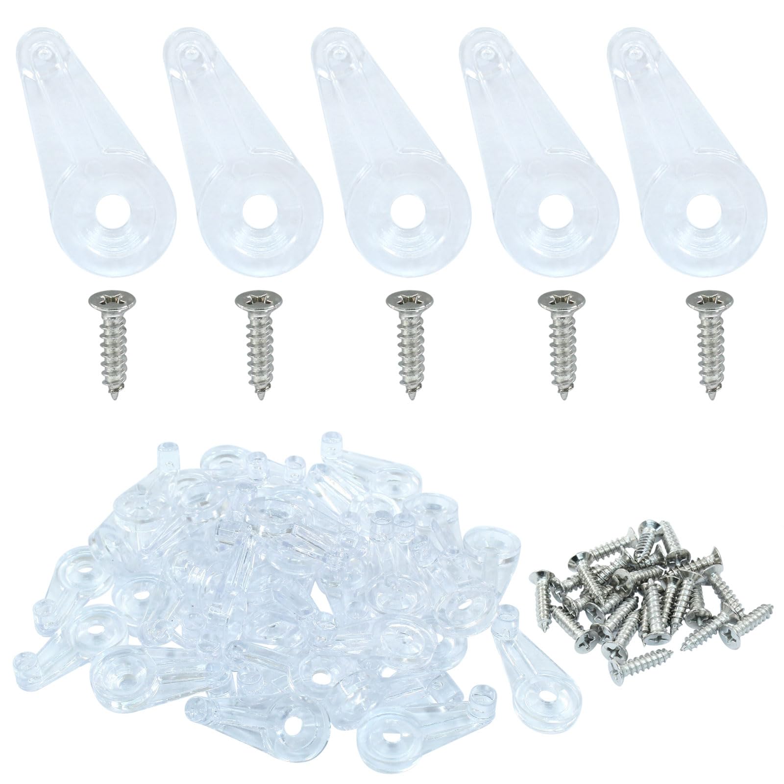 LVADUHF 50 Pcs Glass Retainer Clips Clear, Metal Screws Cabinet Glass Holder Clips 4 mm with Screws for Cabinet Doors, Mirror Hanging