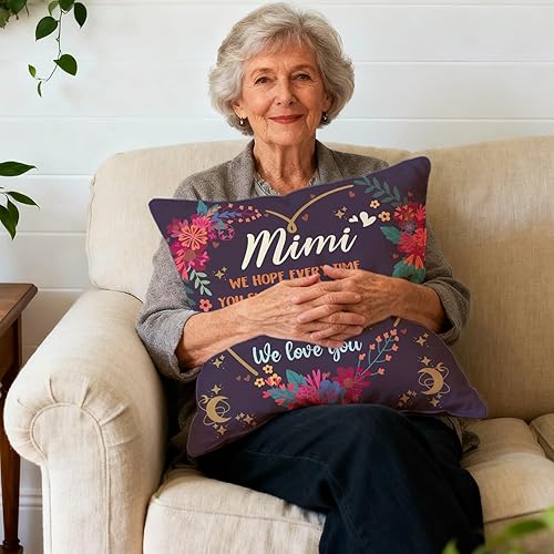 Miniatura 5 de Fundas de almohada florales Mimi, regalos acogedores para Mimi abuela, almohada de cojín de abuela conmovedora, 18 x 18 pulgadas
