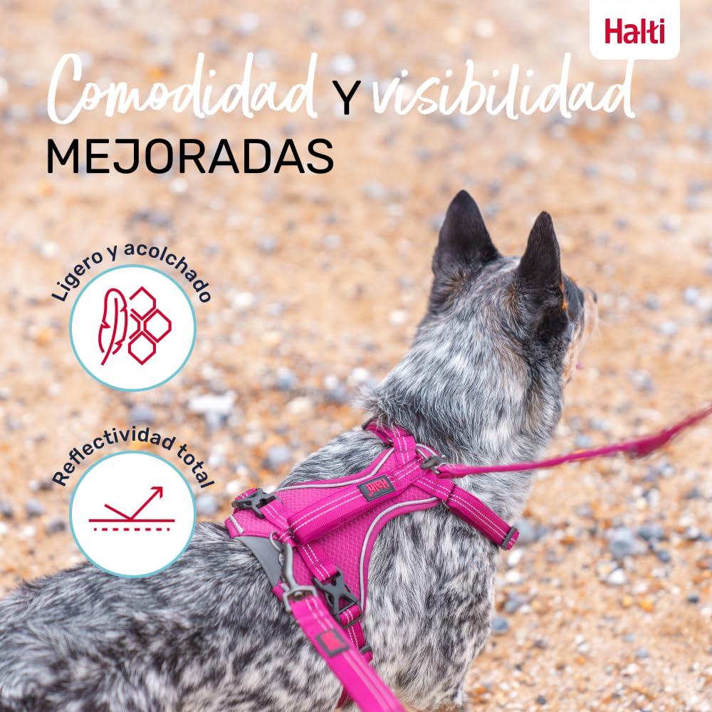 Arnés de Perro HALTI Anatomy con asa - Proporciona Libertad de Movimiento a tu Perro para Que pasee cómodamente. 3 Puntos de Enganche y Acolchado de Neopreno y Ajustable (Talla M, Magenta) — view 6