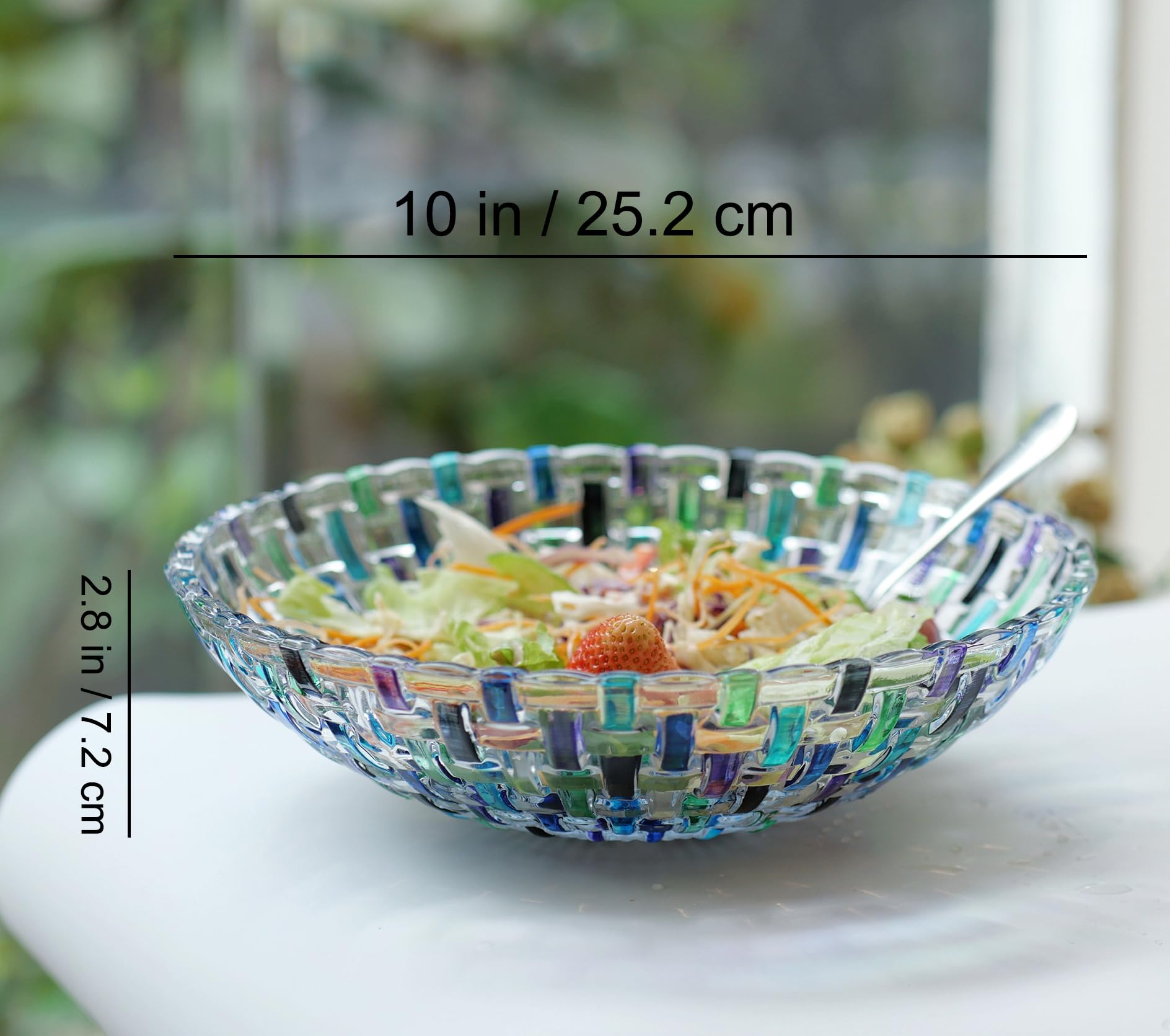 Amazon.co.jp: TUCHACA カラフルな織物ガラスフルーツボウル2個セット