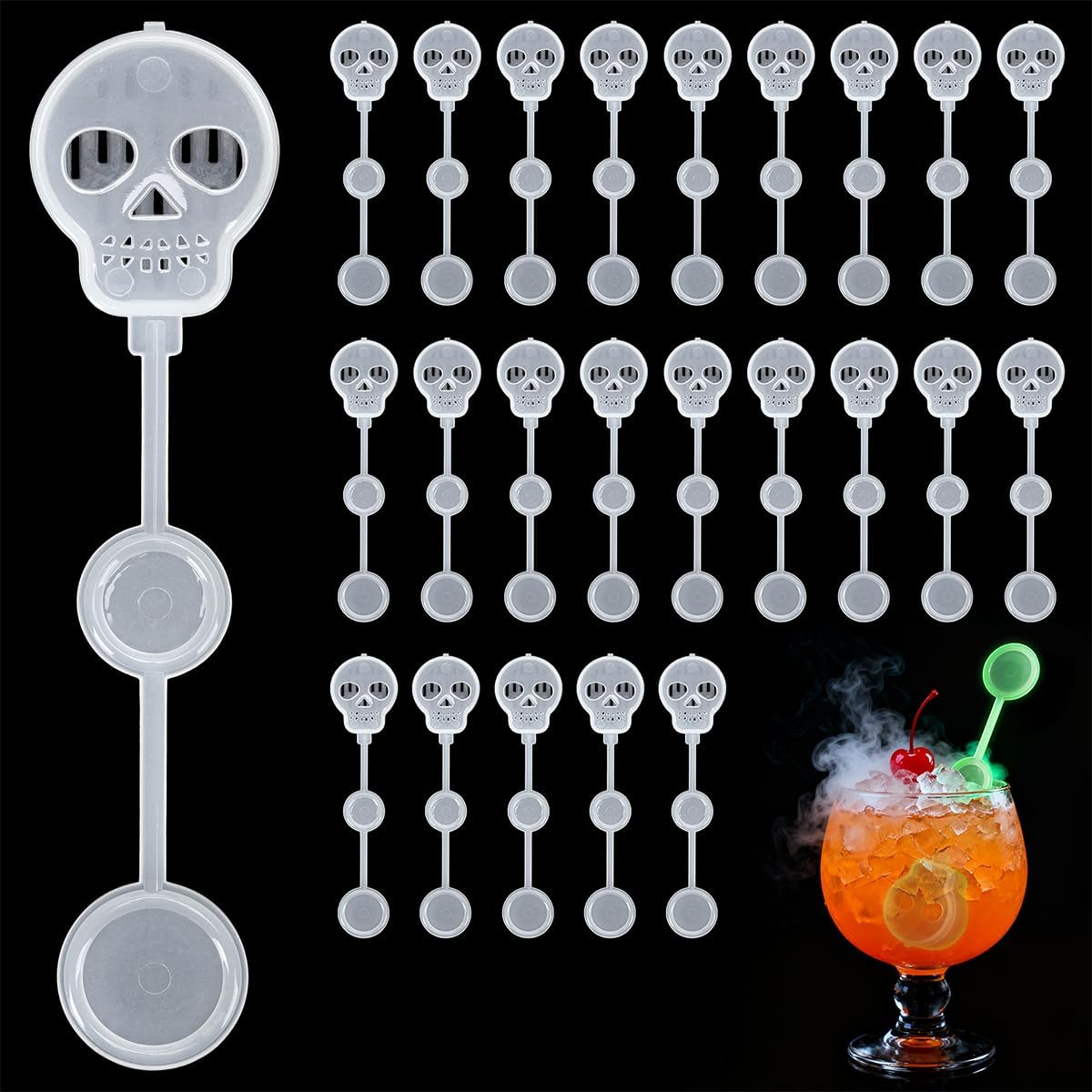 Gothic drink stirrer glow in the dark