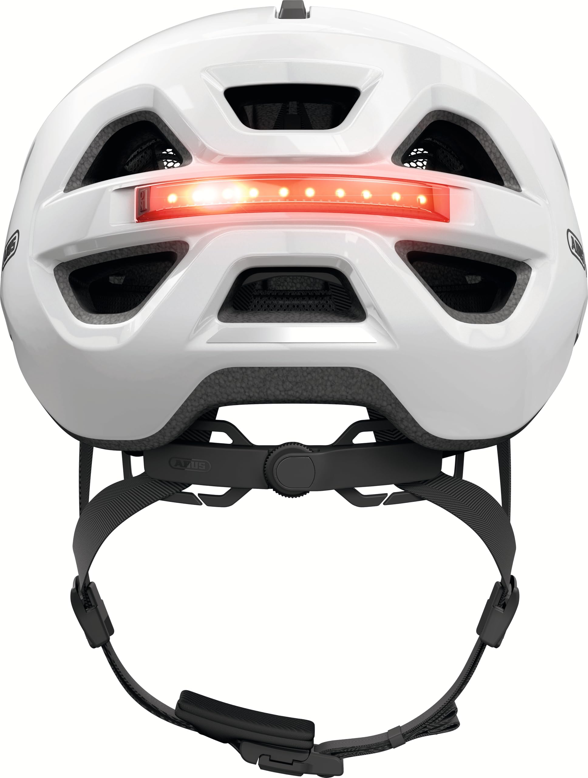 ABUS Urban-I 4.0 - Casco de Bicicleta con luz Trasera Recargable, 2 Modos de luz, Paraguas, Apertura de Trenza y Cierre magnético, para jóvenes, Mujeres y Hombres