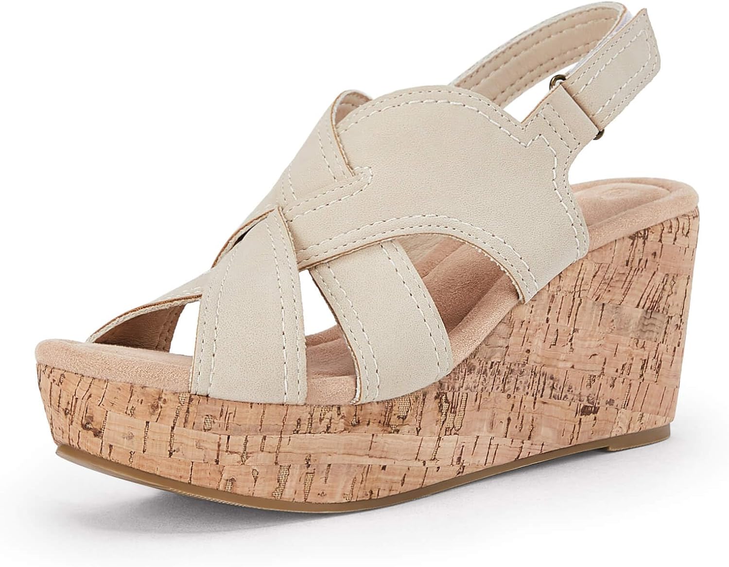 レディース エスパドリーユ ウェッジ サンダル ヒール オープントゥ プラットフォーム コルク アンクルストラップ サマードレス シ