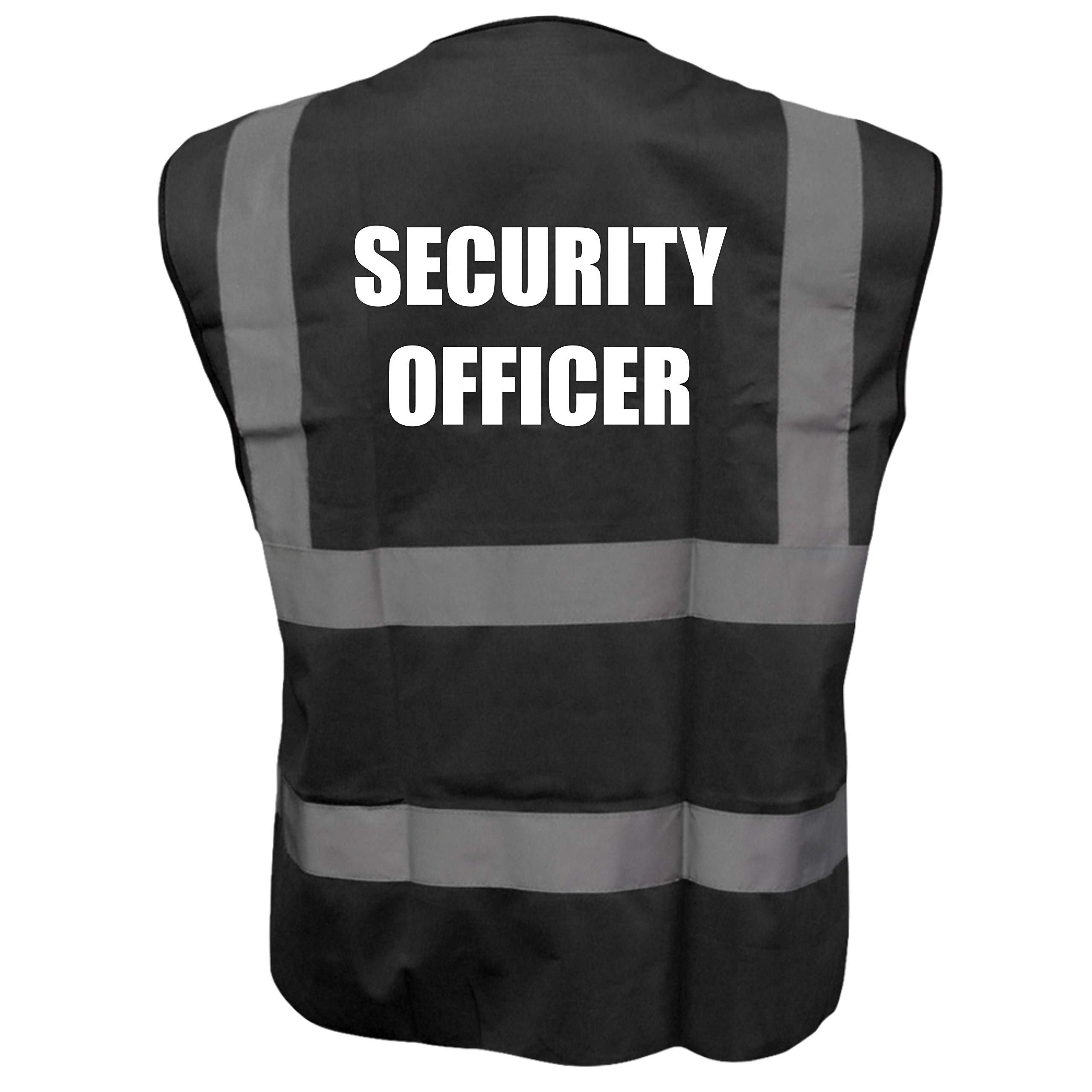 Brook Hi Vis Uk Unisex Black Security Officer Printed Hi Vis Vest/Waistcoat, Security Officer, Security Guard, Doorman, Bouncer, Events, Xlarge