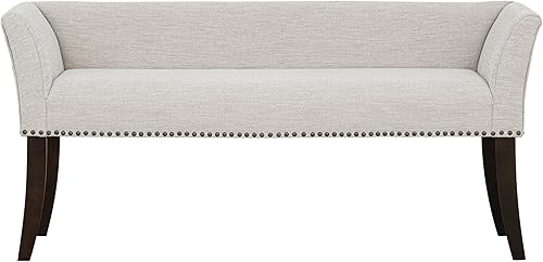Miniatura 14 de Banco de Acento Madison Park, Tapizado con Adorno de Clavos y Asiento Acolchado, Banco de Entrada Pequeño, Banco para el Extremo de la Cama con