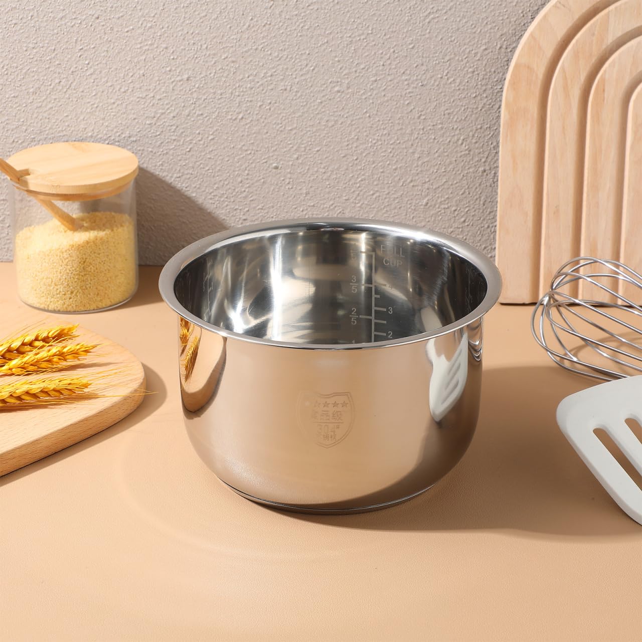 Ciieeo Cuve Inox Pot Intérieur Cuiseur À Riz 18Cm Remplacement Pour Cuiseurs À Riz Electriques Polyvalents Cuisine Maison