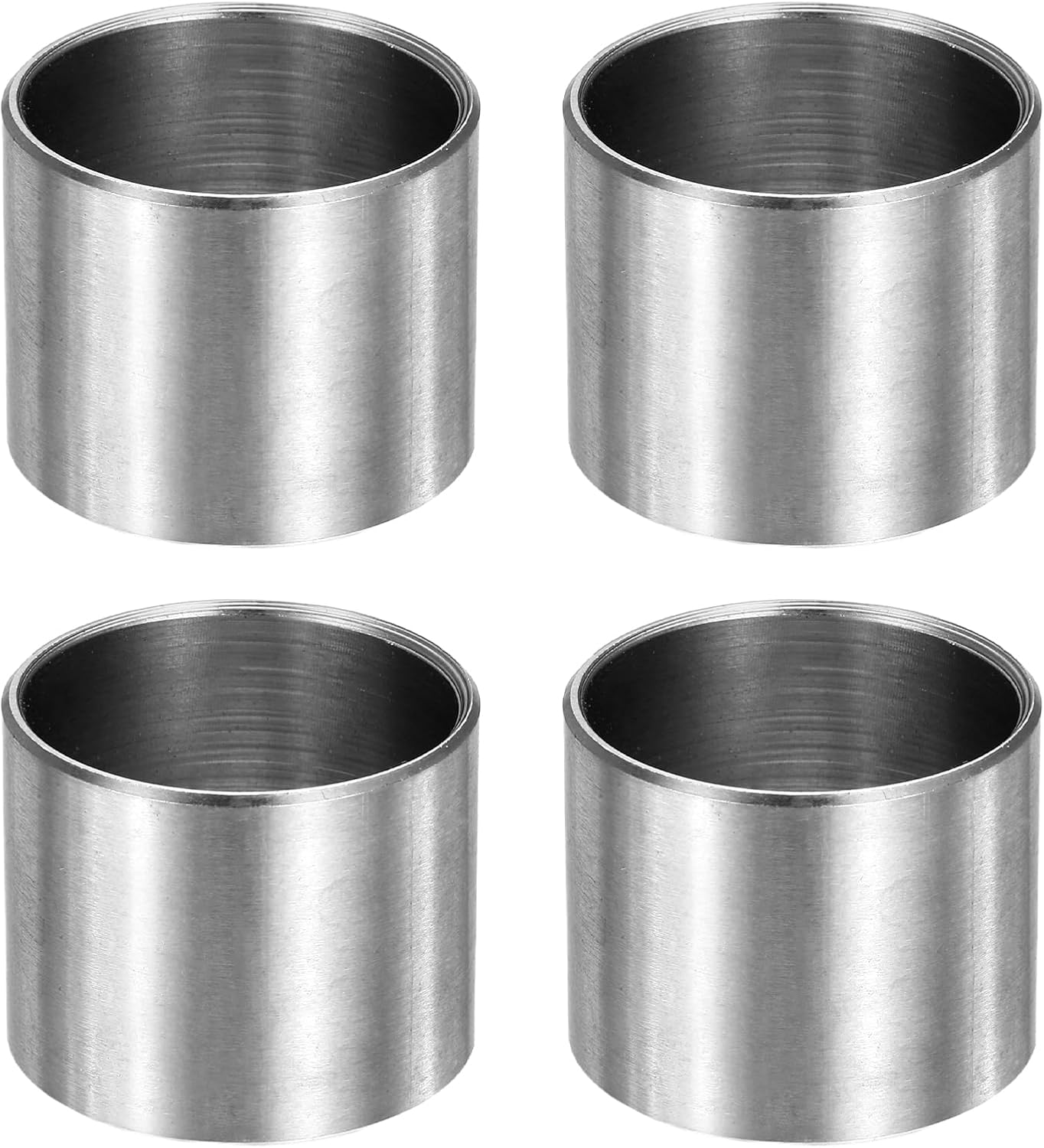 MECCANIXITY 4pcs M16 Metal Spacers, M16 IDx22mm ODx10mm Length Stainless Steel Spacer Round Unthreaded Standoff Bushing Plain Finish for Screw Bolts, Silver 16x22x10mm