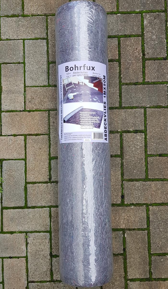 Bâche de protection non tissée de 50 m² (1 m x 50 m) - 180 g/m² - Antidérapante - En polyéthylène