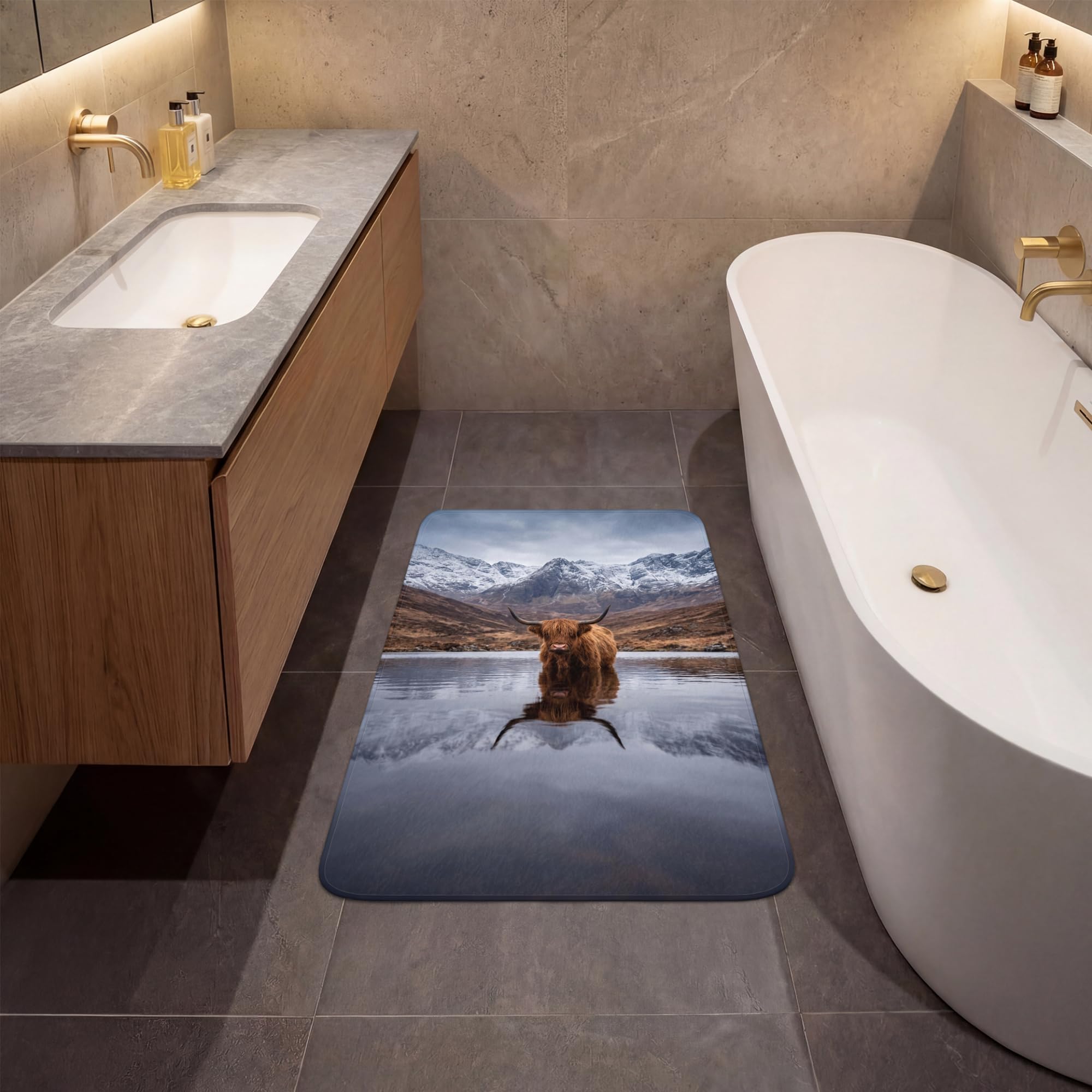 Duschvorleger Badezimmer Deko Badematte rutschfest Bathroom