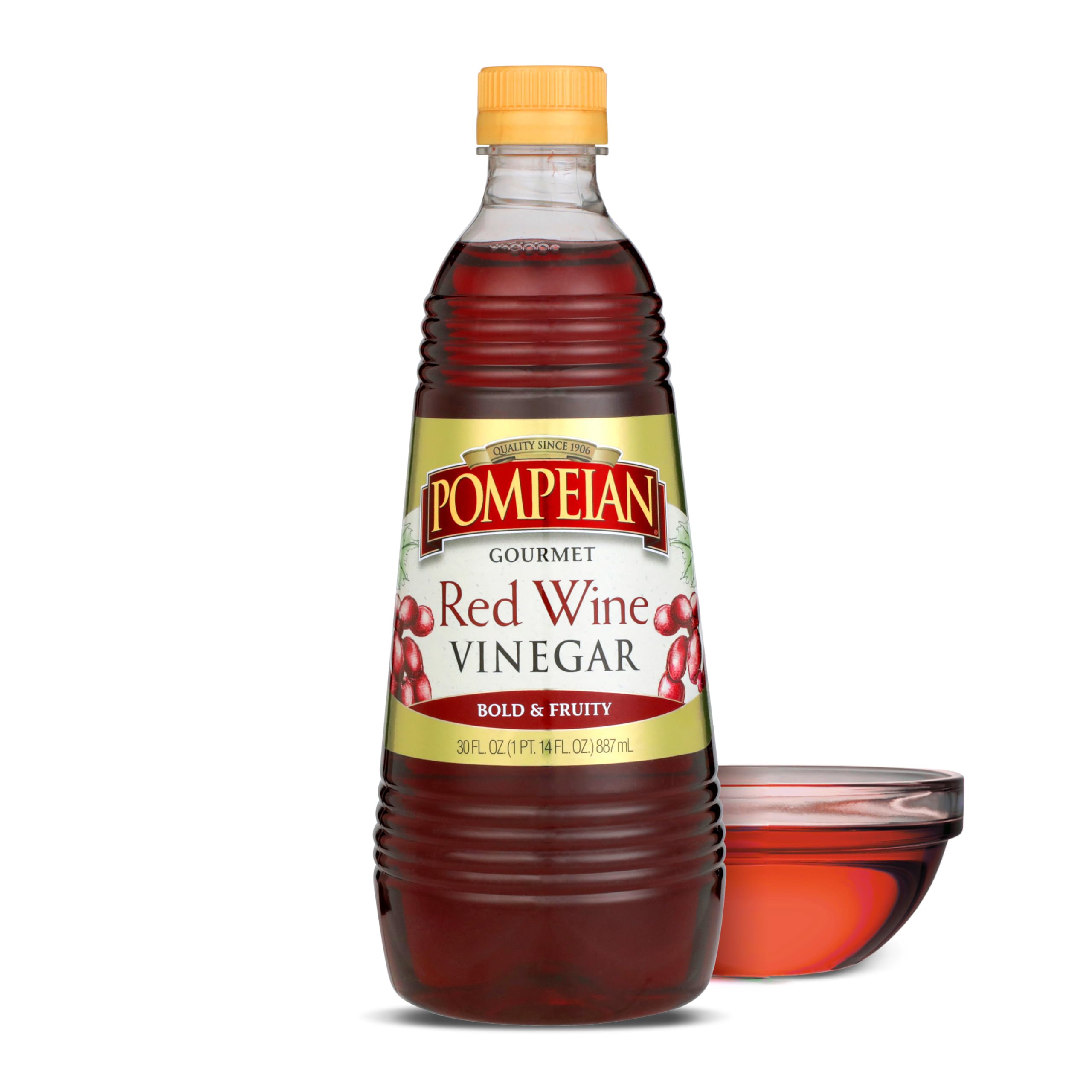 Pompeian Gourmet Red Wine Vinegar, Naturally Gluten-Free, 30 Fl Oz