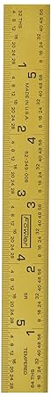 Fowler 52-349-006 Rigid Steel Rule with Titanium Coated Golden Finish, 5R Graduation Interval, 6