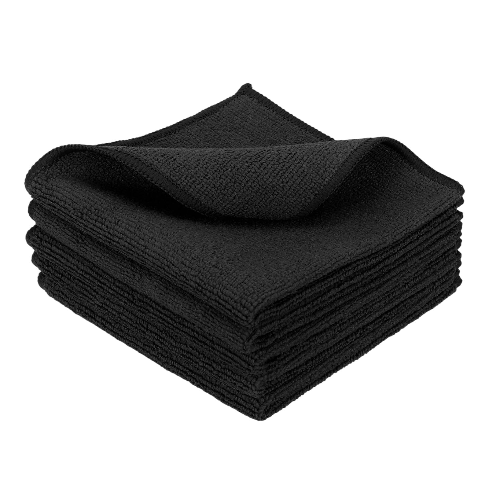 sourcing map 5 Pcs Microfiber Cleaning Cloth,Black,Square,11.8"X11.8"