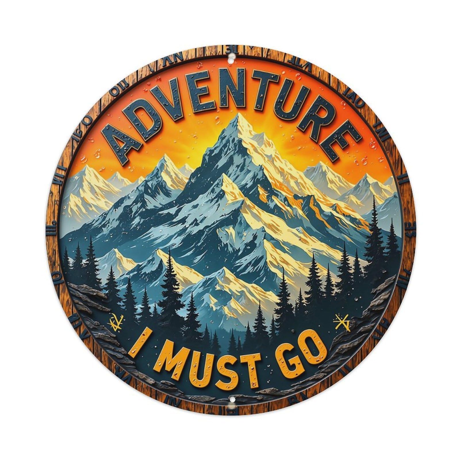 Adventure Mountain Forest Sky Journey Metal Tin Sign Plaque