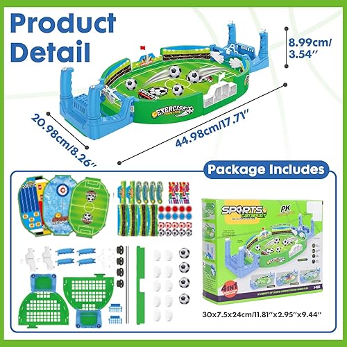 Miniatura 5 de PowerKing Mesa de futbolín portátil - Mini juego deportivo de mesa para diversión familiar competitiva