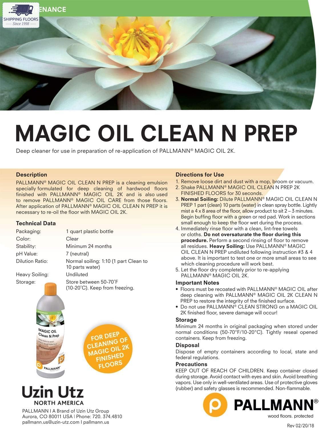 Pallmann Clean N Prep 32 oz - Deep Cleaner for Oil Floors