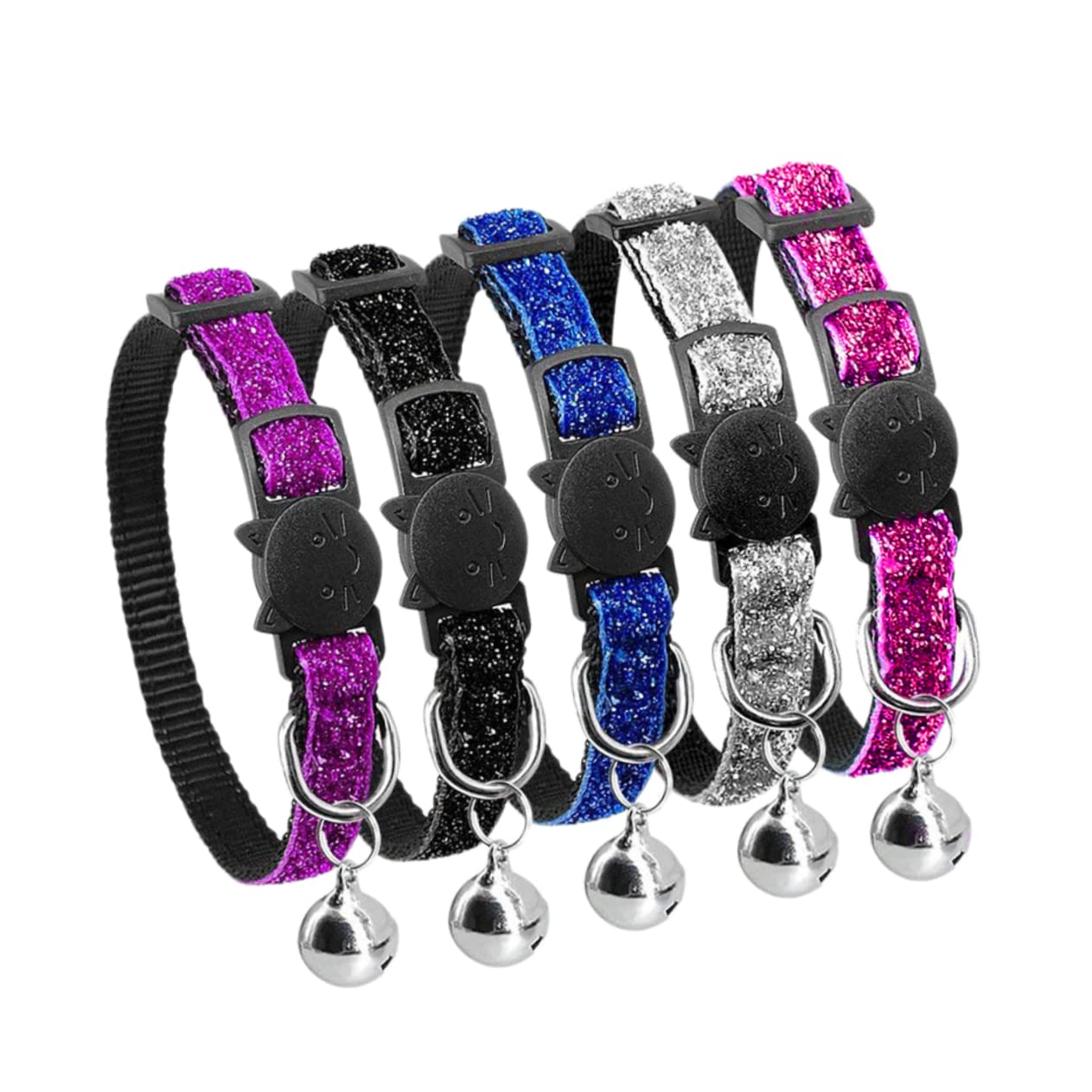 BESPORTBLE 15pezzi Collare Regolabile Nylon Con Campanella Per Gatti e Cani Da Accessorio Sicuro e Pratico Per Identificazione Animali Domestici