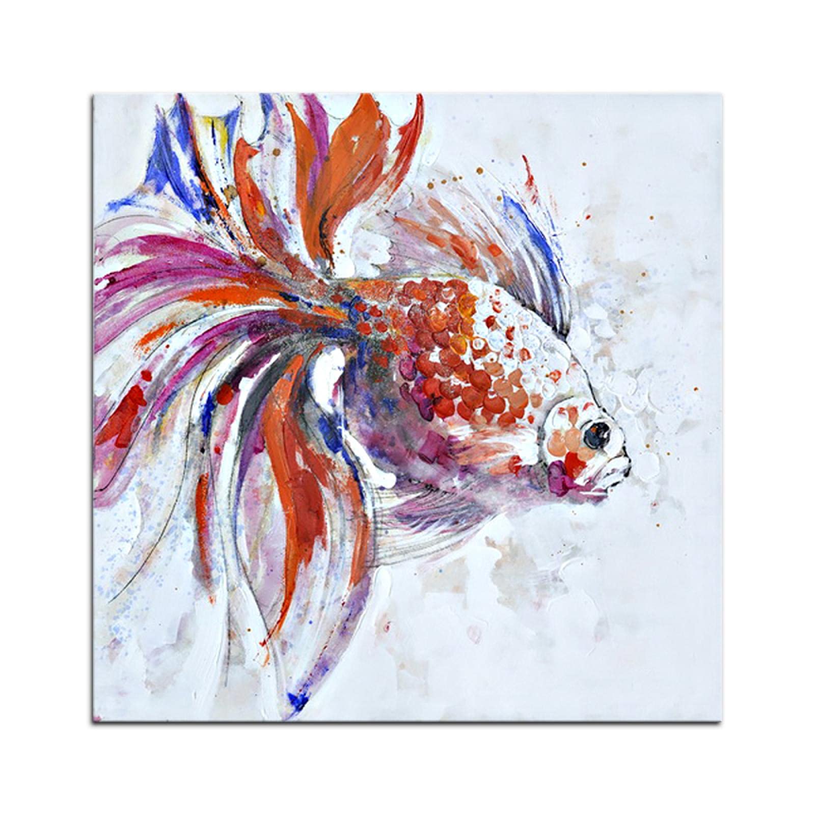 Amazon｜キャンバス抽象動物金魚絵画家の壁を飾るために使用される