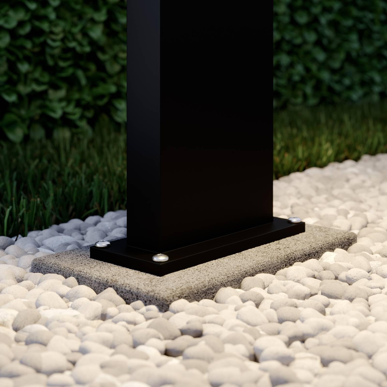 Lucande LED Außenleuchte Silvan mit Bewegungsmelder (spritzwassergeschützt (Modern) in Schwarz aus Aluminium (1 flammig,) - Wegeleuchte Pollerleuchte Wegelampe Sockelleuchte