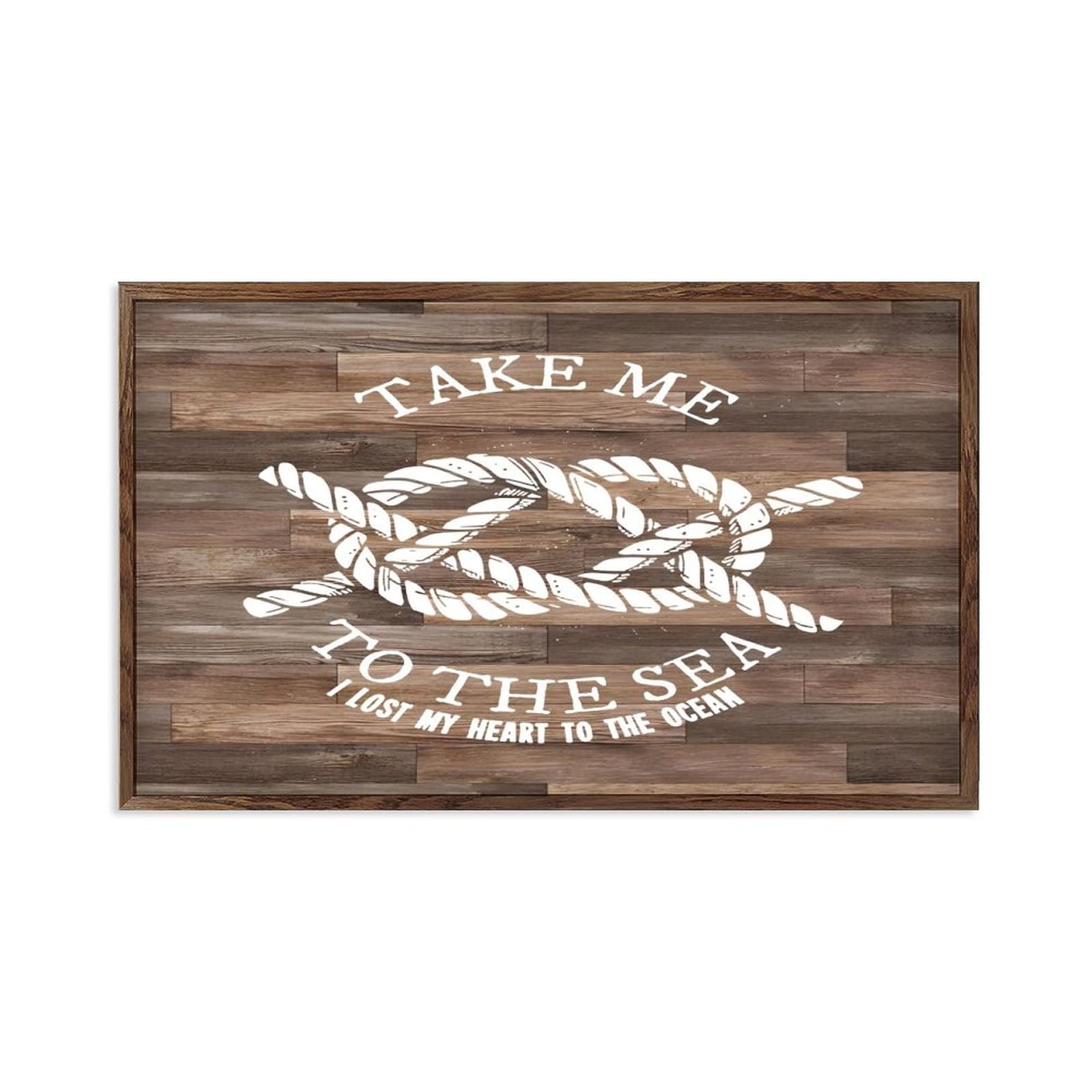 Décoration murale en bois rustique Take Me to The Sea pour cuisine