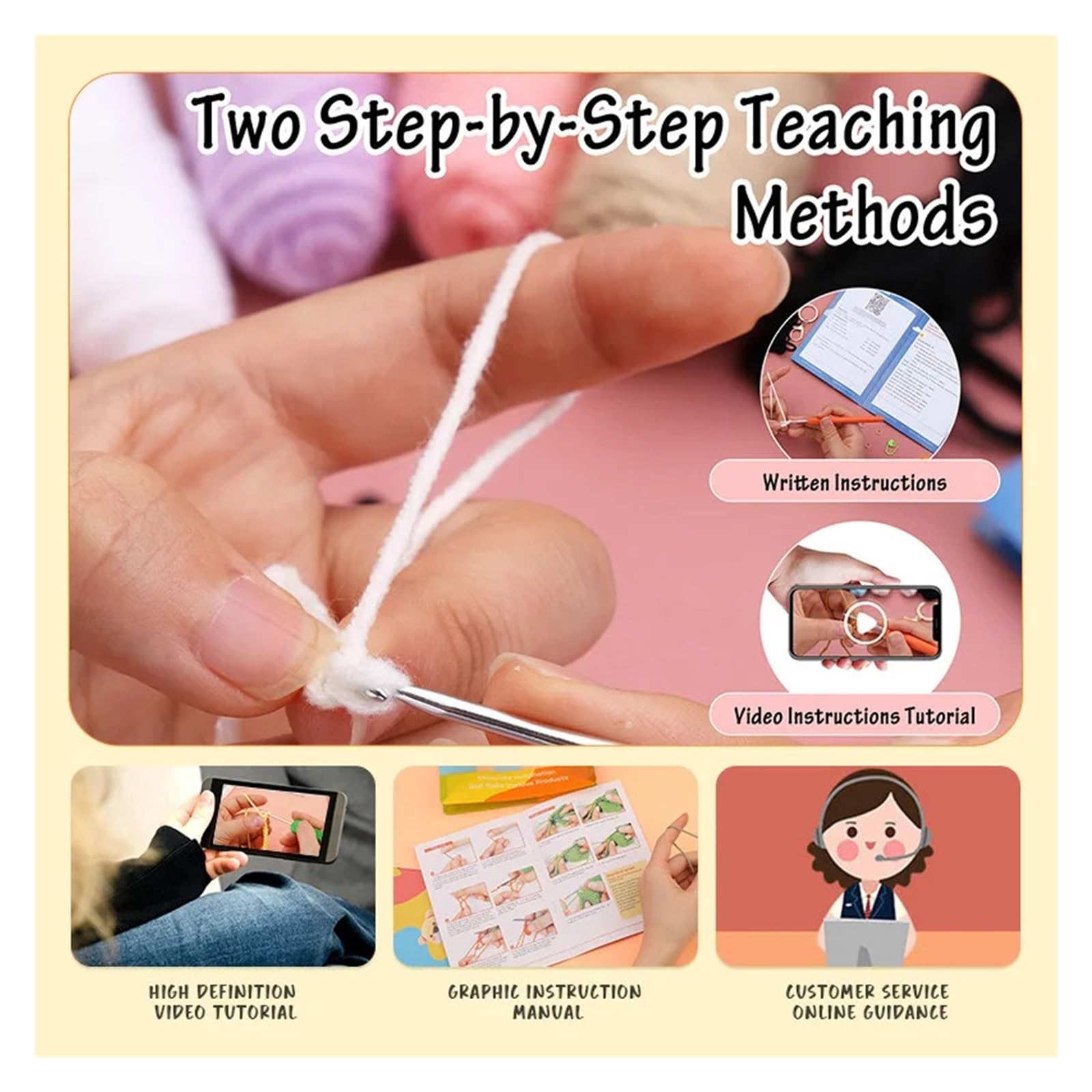 Kits de Ganchillo Kit de animales crochet for principiantes con instrucciones, hilo algodón, agujas, gancho y juego herramientas for tejer. Manualidades DIY para Proyectos de Manualidades(Color-18)