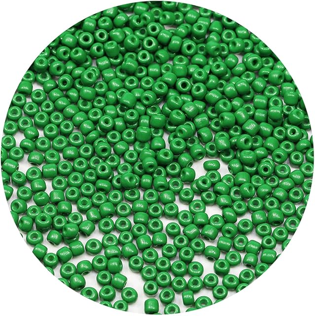 Bala&Fillic Dark Green Color 4mm Seed Beads About 1200pcs/100Grams in Bag, 6/0 Glass Craft Beads for Making Bracelet and Necklace (Dark Green)