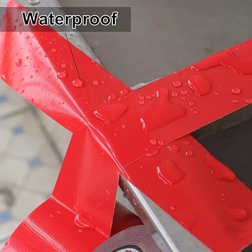 Miniatura 4 de Cinta adhesiva roja de 3 pulgadas, cinta adhesiva resistente de color rojo de 3 pulgadas x 60 yardas, 9 mil de grosor, grado industrial,