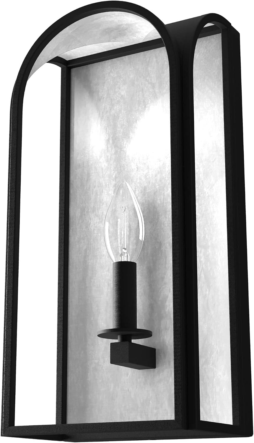 Hunter - Dukestown 1-light Natural Black Iron, Small Sconce Light, Dimmable, Formal Style, for Bedrooms, Kitchens, Foyers, Bathrooms - 19730