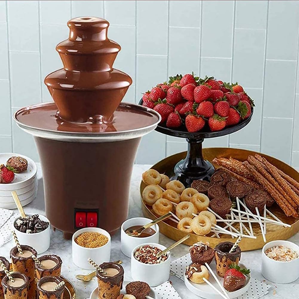 3-poziomowa elektryczna fontanna do fondue czekoladowego, pojemność 1,5 l, łatwa konfiguracja, idealna na imprezy i wydarzenia
