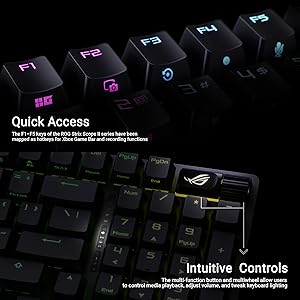 ASUS ROG Strix Scope II 96 Wireless Mechanical Gaming Keyboard 96% Full-Size, Tri-Mode Connectivity, Hot Swappable Pre-lubed ROG NX Snow Linear Switches, PBT Keycaps, RGB, PC/Mac Support-Black