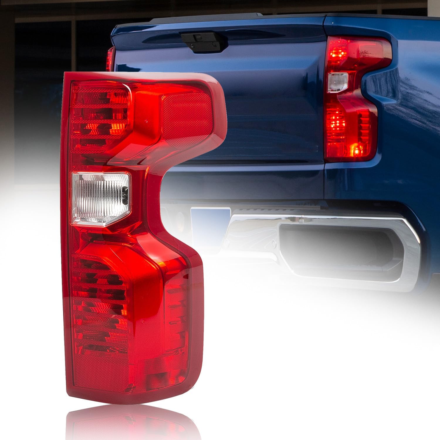 Right Passenger Side Tail Light Assembly For 2019-2023 Chevy Silverado 1500 – Halogen, Red/Clear
