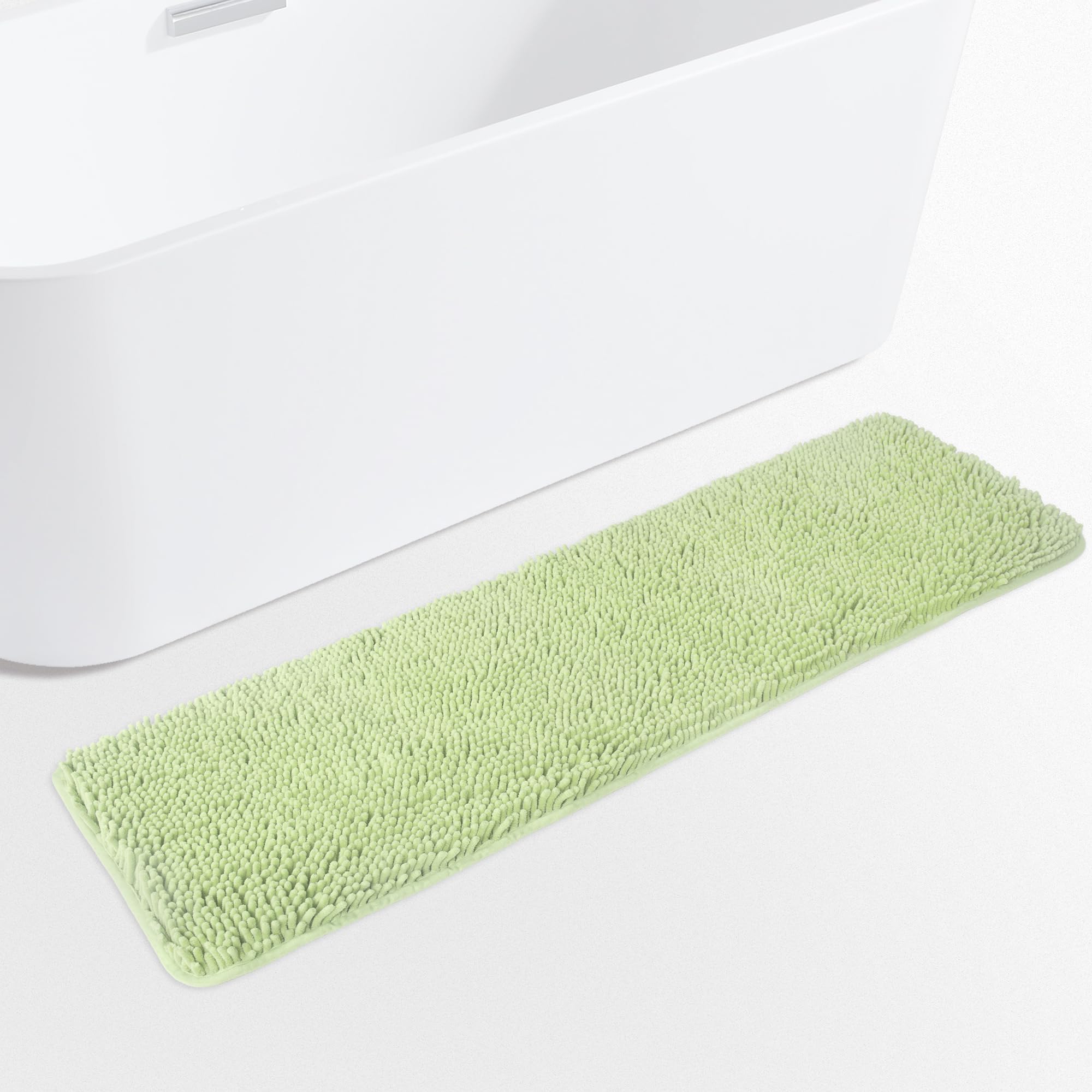 Yeaban Chenille Seafoam Green Bathroom Runner Rug 17"x47" — image 1
