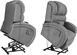 Poltrona Imperial Suede Cinza Lift Motorizada Conforto Para Idosos e Pós-Cirúrgico