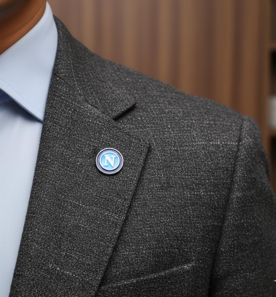 SSC NAPOLI, Distintivo Unisex Adulto, Azzurro