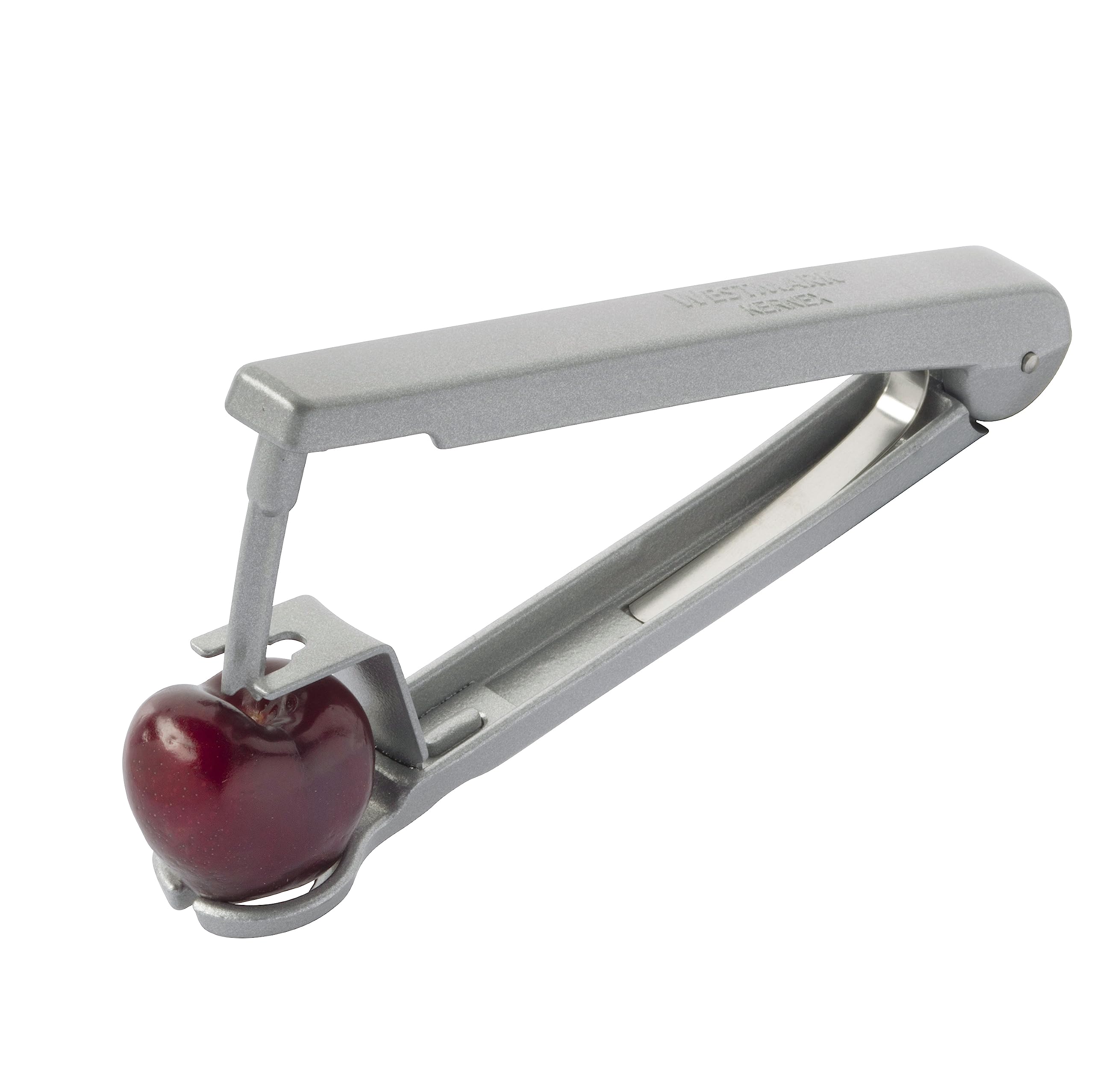 Westmark Set: 1 Dénoyauteur à Cerises + 1 Dénoyauteur à Prunes pour des Fruits prêts à être Cuisiner, Aluminium, Revêtement alimentaire, Lame en Acier inoxydable, Kernex et Steinex, Argenté, 401022E6