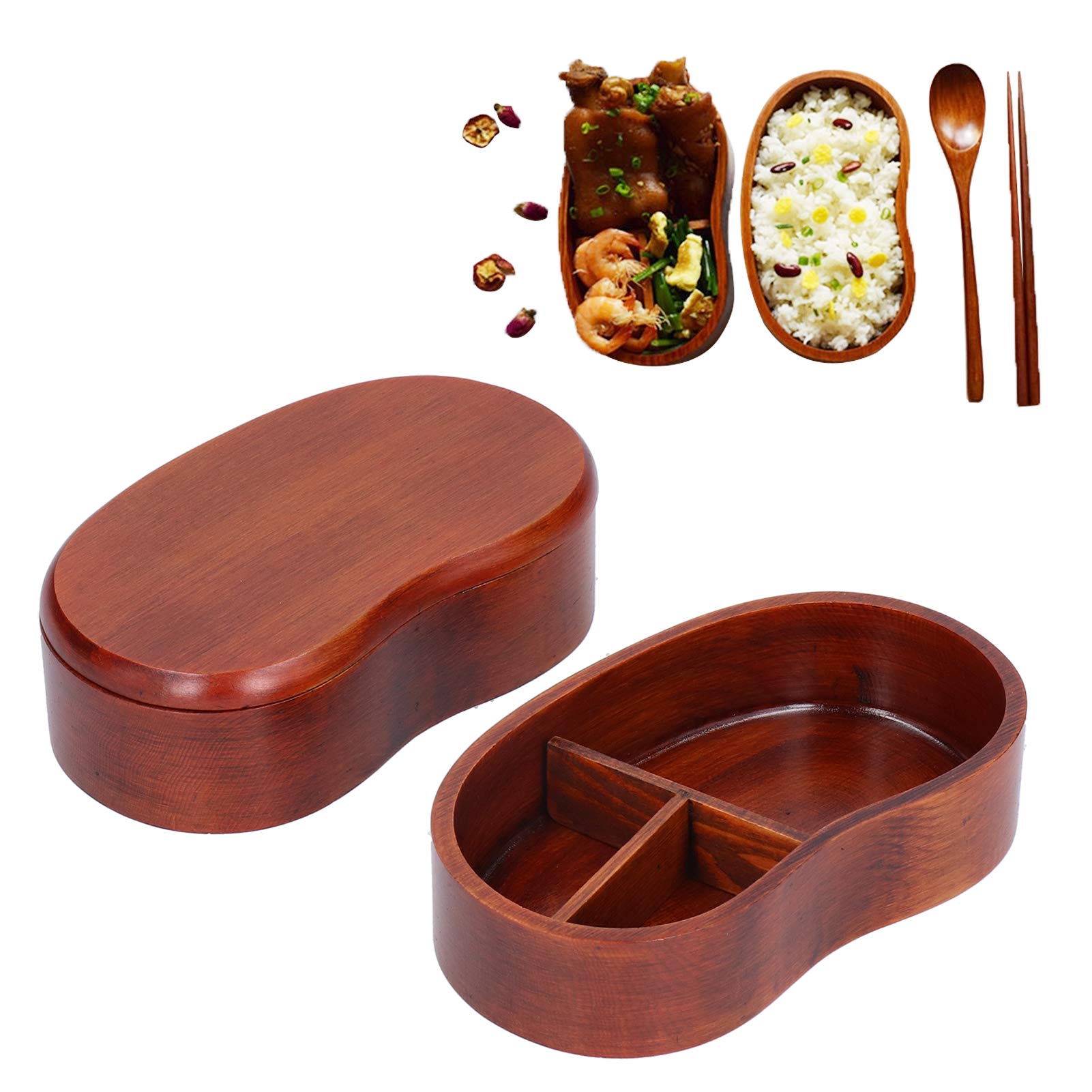 Caja de Doble Capa de Estilo japonés con Carcasa de Madera Natural