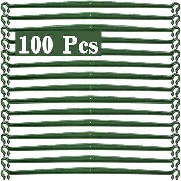 Coloch 100 Pcs Plant Stake Arms for Tomato Cage, 11.8 Expandable Plant Supports Trellis Connector with 2 Buckles for 11mm Diameter Plant Stake, for Climbing Plants, Tomato, Vegetable, Indoor&Outdoor