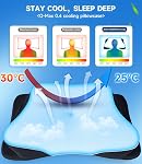 Cooling Cervical Neck Pillow for Sleeping, Contour Side Sleeper Pillow for Adults, Ergonomic Memory Foam Pillow Neck Pain Relief, Stomach Sleeping Pillow with Luxury Cool Cover