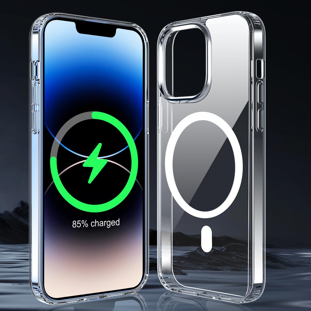 tigratigro Cover Magnetica per iPhone 13 mini, Compatibile con MagSafe Ricarica Wireless, Anti Ingiallimento, Antiurto di Grado Militare, Custodia magnetica, Retro Antigraffio Trasparente