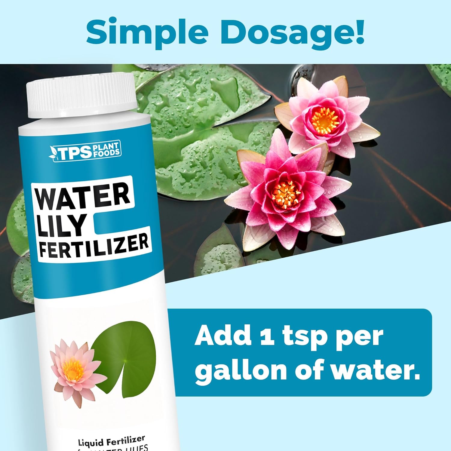 Water Lily Fertilizer – Liquid Plant Food for More Blooms, Healthy Aquatic Growth & Stronger Root Development, 32 oz