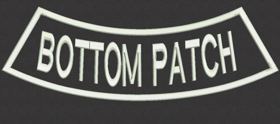 Bottom Custom Rocker Patch for Motorcycle, Biker, Name, 12"