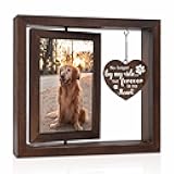 Jigfoxy Dog Memorial Picture Frame - Rotating Wooden Frame for 4x6 Photo - Loss of Dog Sympathy Gift - Cat Pet Bereavement Remembrance Frame