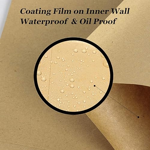 Miniatura 3 de WAYDA 100 bolsas para sándwich, bolsas de papel kraft para panadería, bolsas de papel sin blanquear para pasteles, hamburguesas, bagel, tostadas,